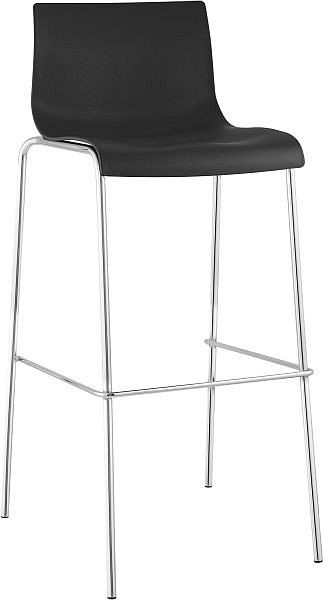 CLP Barhocker Hoover Chrom 4-Fuß Gestell, schwarz, 101893501