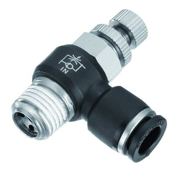 Prevost Ventil-Durchflussrichtungsregler mit konischem Außengewinde - Zufluss - RPM IR, AG BSPT= R 1/8, für Schlauch mit Außen-Ø= 4 mm, RPM IR0400