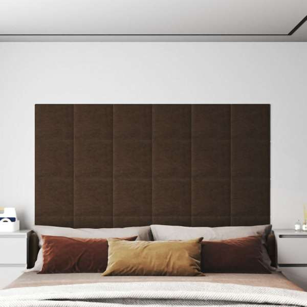 vidaXL Wandpaneele 12 Stück Braun 30x30 cm Stoff 1,08 m², 343791