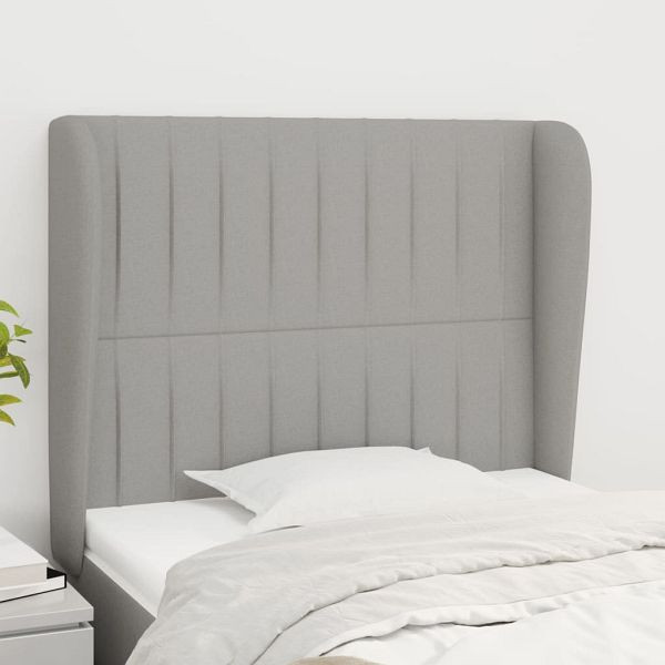 vidaXL Kopfteil mit Ohren Hellgrau 93x23x118/128 cm Stoff, 3118176