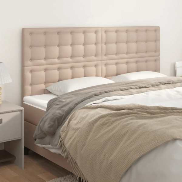 vidaXL Kopfteile 4 Stück Cappuccino-Braun 80x5x78/88 cm Kunstleder, 3116433
