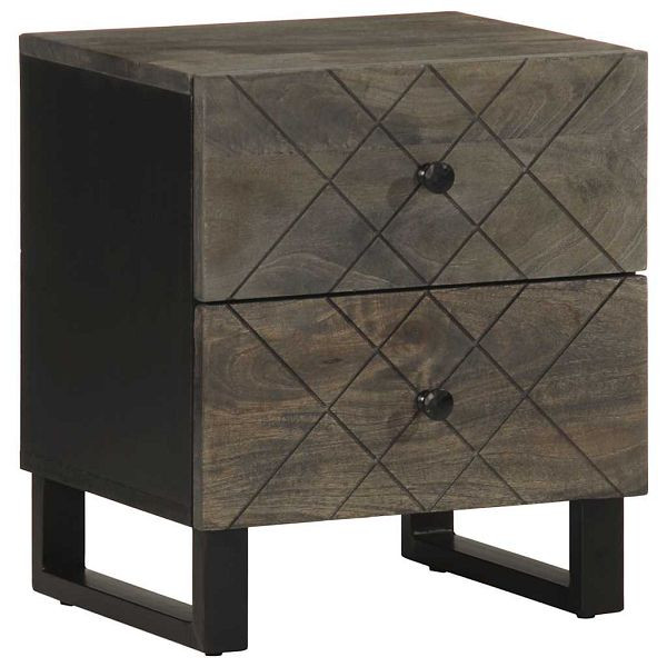 vidaXL Nachttisch Schwarz 40x33x46 cm Massivholz Mango, 4017682