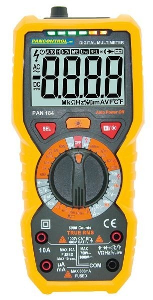 PANCONTROL Digital-Multimeter 1000V CAT III True RMS, Temperatur-, Kapazitäts-, Frequenzmessung, PAN 184