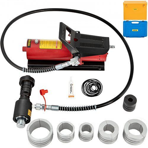 VEVOR Hydraulischer Auspuffrohr-Expander, Größe 1-5/8" bis 4-1/4", 10-T-Pedalpumpe im Lieferumfang enthalten, mit 4 Matrizen, PQGKZQJDK74146FT0V0