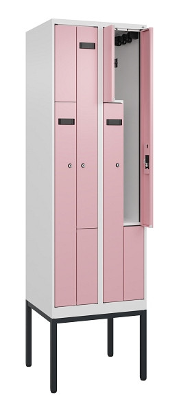 C+P Z-Spind Evolo PLUS, Gestell, 4 Fächer, 2120x600x500mm, 9016/3015, Zylinderschloss, 0490337-204 S10045