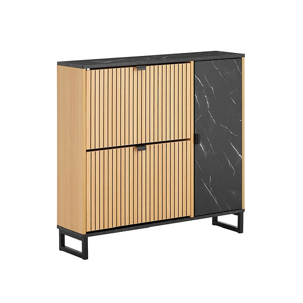 SoBuy Schuhschrank mit 2 Schubladen 90x24x88cm, Modern, FSR203-N