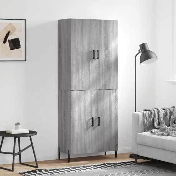 vidaXL Highboard Grau Sonoma 69,5x34x180 cm Holzwerkstoff, 3195689