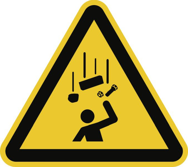 Moedel Warnung vor herabfallenden Gegenständen ISO 7010, Kunststoff, 200 mm Seitenlänge, 95522