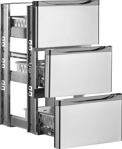 Marecos Edelstahl Schubladenblock für Barkühlschrank, 3x 1/3, 206.053