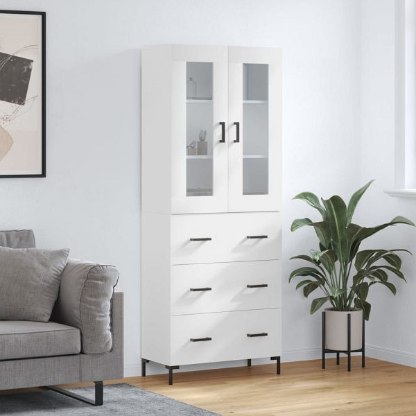 vidaXL Highboard Weiß 69,5x34x180 cm Holzwerkstoff, 3198401