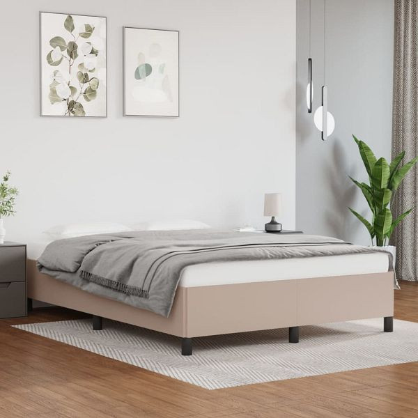 vidaXL Bettgestell Cappuccino-Braun 140x200 cm Kunstleder, 347256