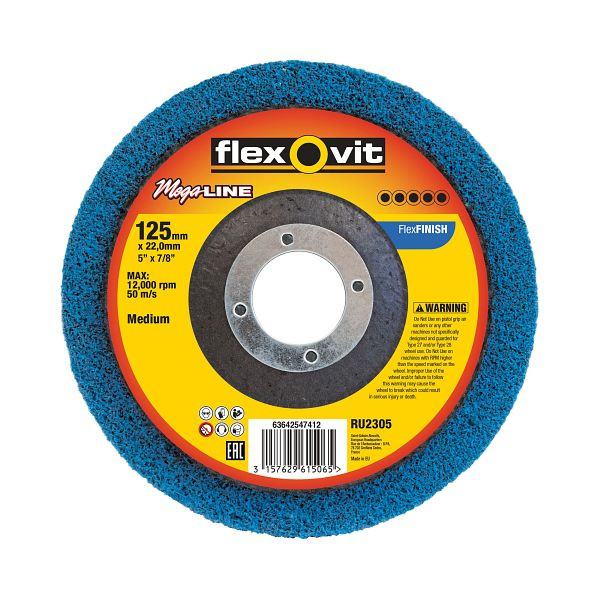 Flexovit Scheiben, gekröpft für Winkelschleifer Vortex, Durchmesser: 125 mm, VE: 10 Stück, 63642547412