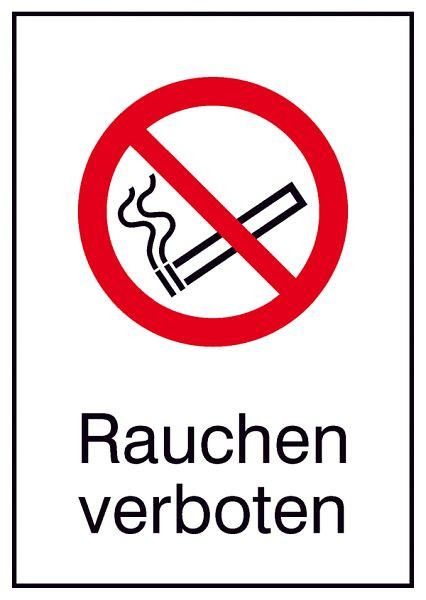 SafetyMarking Verbots-Kombischild, Rauchen verboten, BxH 21x29,7 cm, Aluminium, 11.A6032