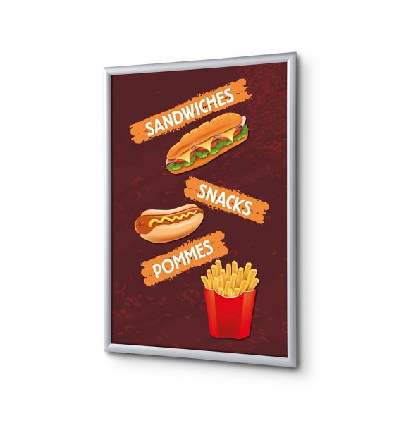 Showdown Displays Klapprahmen A4 Komplettset Snacks Deutsch, KRA4G25LPPI418