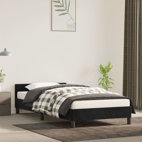 vidaXL Bettgestell mit Kopfteil Schwarz 90x190 cm Samt, 347545