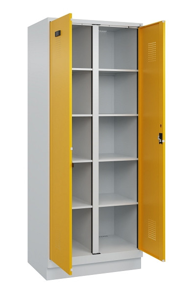 C+P Wäsche-Spind Evolo PLUS, mit Sockel, 2 Abteile, 1950x800x500mm, 7035/1004, Verschluss Zylinderschloss, 049022-22B S10027