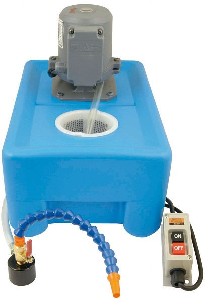 ELMAG Kühlmitteleinrichtung 9 l komplett, mit Tauchpumpe 230 Volt, 9 W, 24 l/min, max Förderhöhe 2, 5 Meter, 370x250x310 mm, 16078