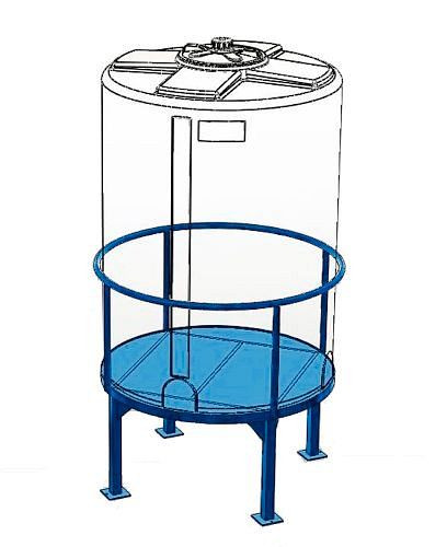 DENIOS Podest aus pulverbeschichtetem Stahl in blau, für Auffang-Behälter mit 80 Liter Volumen, 257230