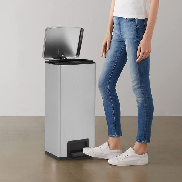 vidaXL Mülleimer mit Pedal Anti-Fingerabdruck 30 L Silbern Edelstahl, 149571