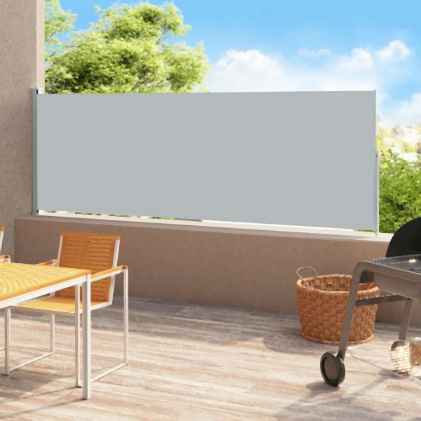 vidaXL Seitenmarkise Ausziehbar 180x500 cm Grau, 317930