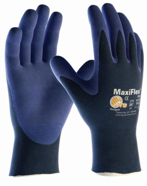 ATG (34-274HCT) Nylon-Strickhandschuhe MaxiFlex Elite, SB-Verpackung, Größe: 10, Farbe: blau/blau, VE: 144 Paar, 2573-10
