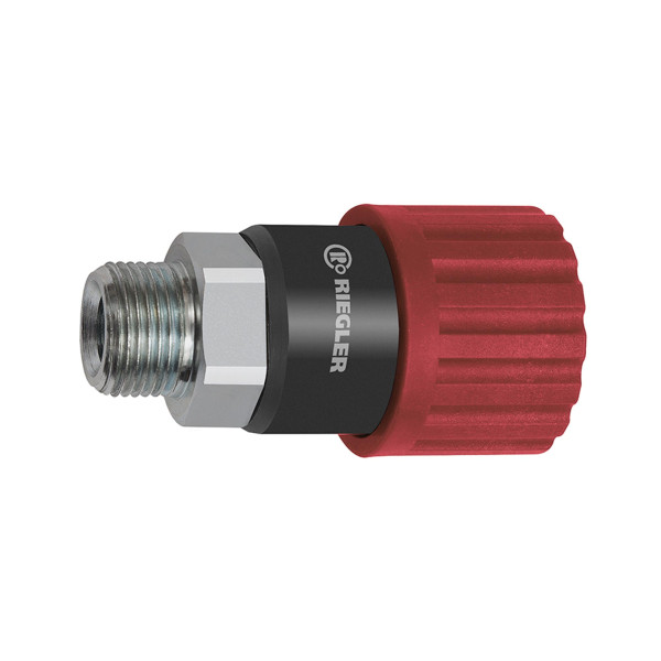 Riegler Dreh-Sicherheitskupplung NW 6, ISO 6150 C, Stahl, G 1/4 AG, 141740