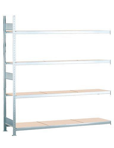 Schulte Weitspannregal mit Spanplatten, Anbaufeld, 4 Lagerebenen, Fachbreite 2500 mm, 2506 x 436 x 2500 mm, 278965