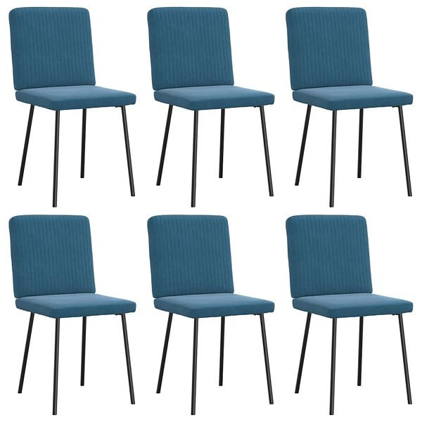vidaXL Esszimmerstühle 6 Stk. Blau Samt, 3315566, 8721158570116