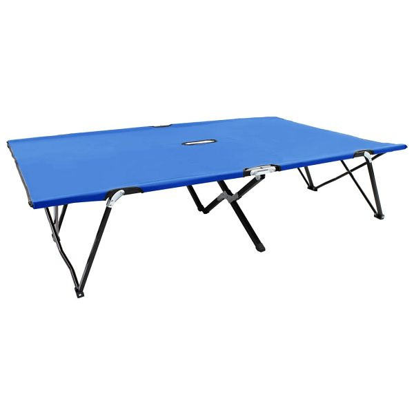vidaXL Doppelliege Klappbar Blau Stahl, 47759