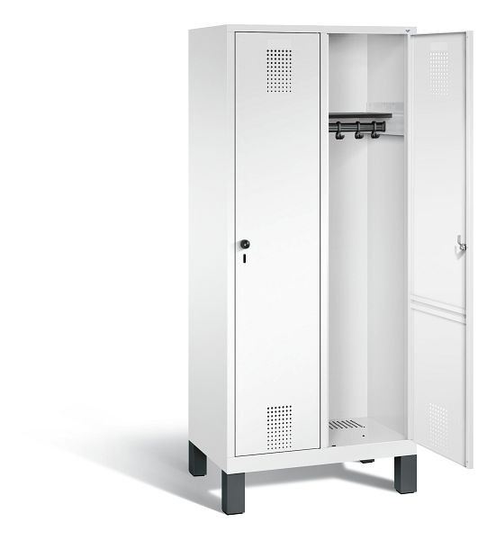 C+P Garderobenschrank Evolo, H1850xB810xT500mm, Farbe: Verkehrsweiß, 48010-22 S10345