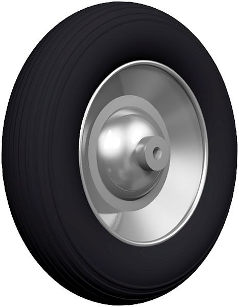 Schake Luftrad für Schubkare 400/100 schwarz, auf verzinkter Stahlfelge, mit Kugellager, inklusive Achse, 520R
