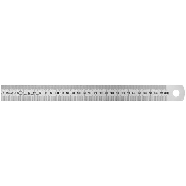Vogel Germany Stahlmaßstab, Typ B, 300 x 30 x 1,0 mm, Ablesung von links nach rechts, 1018020030