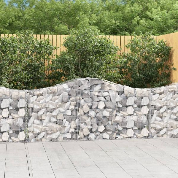 vidaXL Gabionen mit Hochbogen 25 Stück 200x30x80/100cm Verzinktes Eisen, 3145425