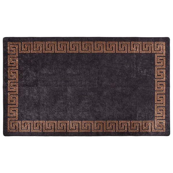 vidaXL Teppich Waschbar Schwarz und Golden 190x300 cm Rutschfest, 337932