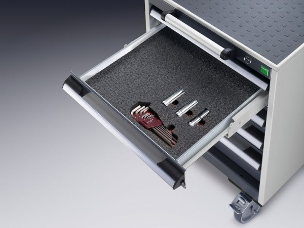 bott cubio Schaumstoffeinlage für Schublade BxTxH: 525x525x27 mm, anthrazit / rot, 13017004.10V