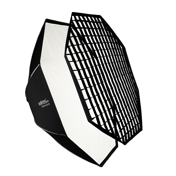 Walimex pro Essential Softbox Octagon 150cm, um 360° drehbar, einfacher Aufbau, inkl. Grid, Bowens Adapter und Transporttasche, 1023423