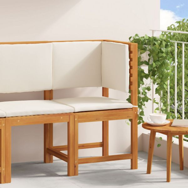 vidaXL Gartenstuhl-Ecke mit Kissen aus massivem Akazienholz, 4107158
