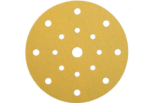 Mirka Schleifscheibe GOLD 150mm Grip 17-fach gelocht P60, VE: 50 Stück, 2367905060