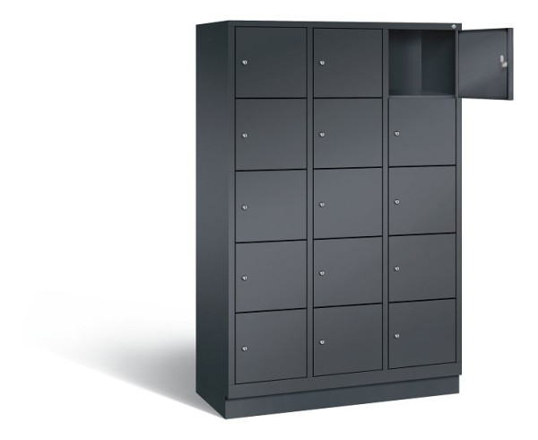 C+P Schließfachschrank Evolo, H1800xB1200xT500mm, Farbe: Schwarzgrau, 48020-325 S10127