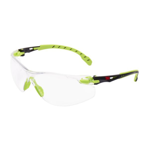3M Solus Schutzbrille, Rahmen grün/schwarz, Scotchgard Antibeschlag-Beschichtung, klare Gläsern, S1201SGAF-EU, VE: 20 Stück, 7100078882