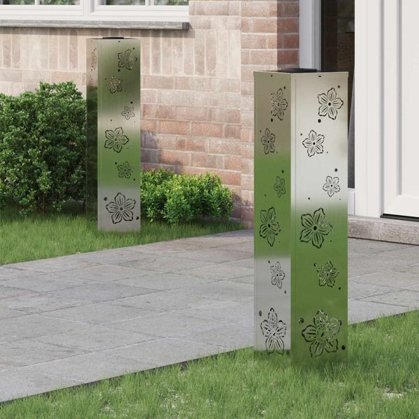 vidaXL Solar LED Weg Licht 2 pcs Galvanisiert Galvanisiert, 879749