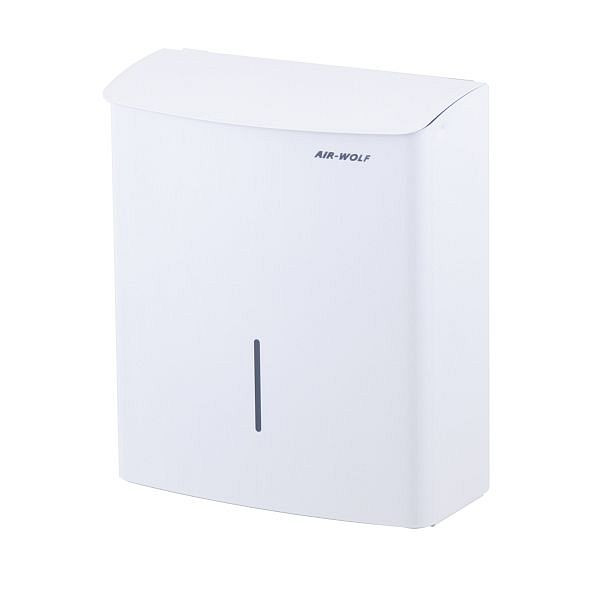 Air Wolf Hygieneabfallbehälter mit 10 Liter Volumen, Serie Alpha, H x B x T: 312 x 270 x 129 mm, Edelstahl weiß, 60-124