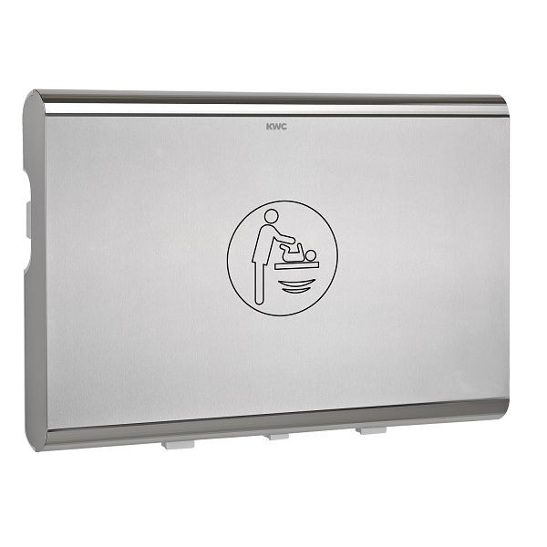 KWC Wickeltisch, CAMBRINO, PP weiß, Front Edelstahl, klappbar, offen 860x480x570 mm, 2030057693