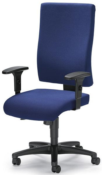 Deskin Bürodrehstuhl COMFORT R BIG inkl. Armlehnen, Fußkreuz Polyamid schwarz, Bezug, Stoff Farbe dunkelblau, 258384