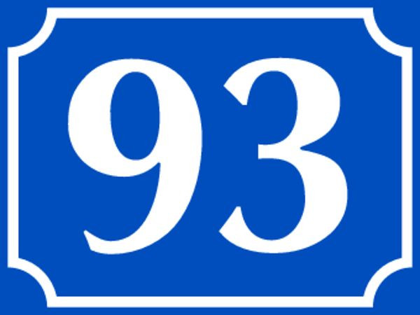 Schilder Klar Hausnummer geprägt, Ziffer: 66, blau/ weiß, 160x120x0.45 mm Aluminium, 3212/51.66