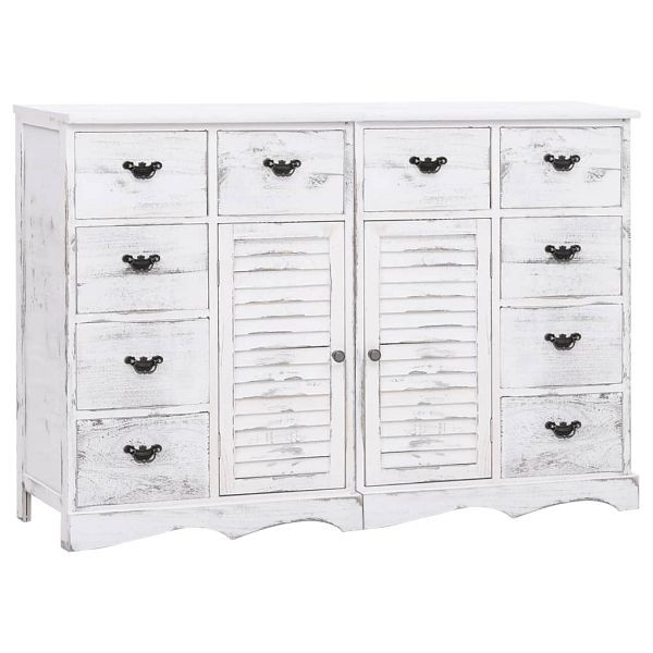 vidaXL Sideboard mit 10 Schubladen Weiß 113x30x79 cm Holz, 284179