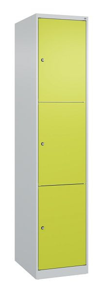 C+P Schließfachschrank Classic PLUS, 1850x400x500mm, 7035/0024, mit 3 Fächern, 080000-123 S10009