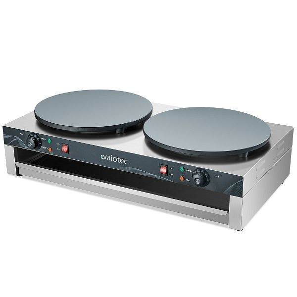 Vaiotec EASYLINE Elektro Crêpes Gerät, 2 Platten mit Teflon beschichtet, 10599