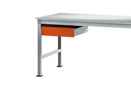Manuflex ESD-Einzelschubfach in Rotorange RAL 2001, mit Schloss, BxTxH= 425 x 550 x 135 mm, LZ4173.2001