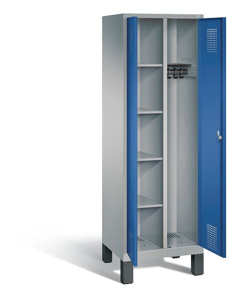 C+P Putzmittel-Spind Evolo, H1850xB610xT500mm, Farbe: Weißaluminium / Enzianblau, 48060-20 S10114